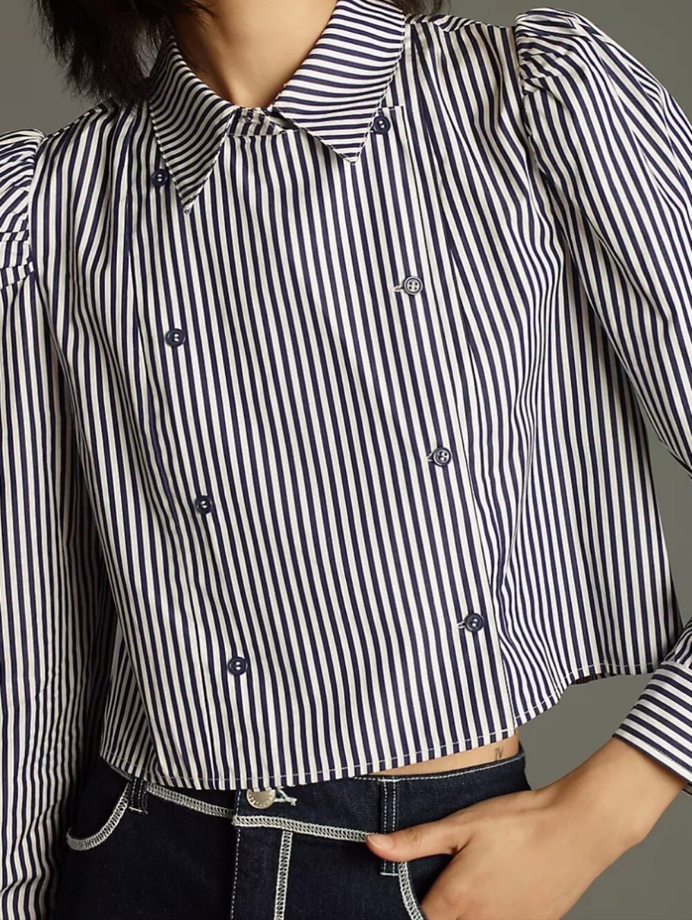 Hunter Bell Annette Top NWOT Sz 2 Striped Cropped - Picture 8 of 10